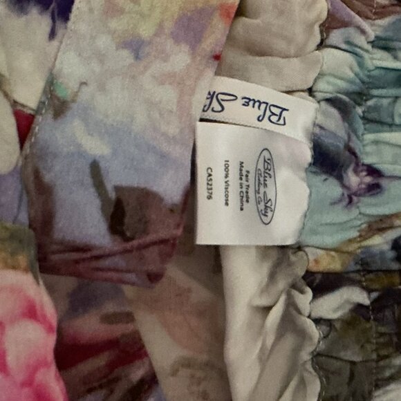 Blue Sky , Floral full gathered Shorts/ - Picture 5 of 7